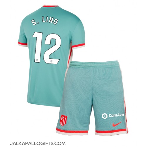 Atletico Madrid Samuel Lino #12 Vieras Peliasu Lasten 2024-25 Lyhythihainen (+ Lyhyet housut)